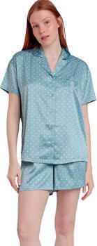 Admas Pyjama's nachthemden Pyjama satijnen slipe broek shirt Dots Lace