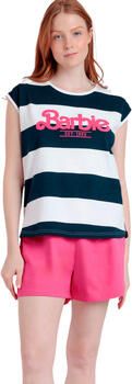 Admas Pyjama's nachthemden Pyjamashort t-shirt Barbie Stripes