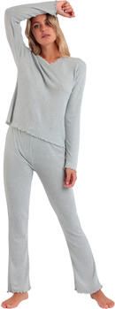 Admas Pyjama's nachthemden Soft Canale Pyjama broek top lange mouwen