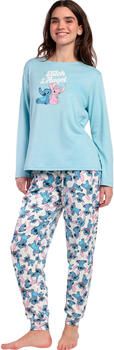 Admas Setjes Pyjama broek top lange mouwen Stitch And Angel Disney