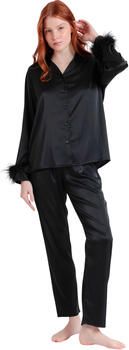 Admas Setjes Satijnen pyjamashirt en afneembare verenbroek Plumas Marabu