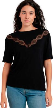 Admas T-shirt Korte Mouw T-shirt met slipe mouwen CHEST LACE