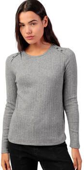 Admas T-Shirt Lange Mouw Top met lange mouwen Botones Melange