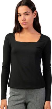 Admas T-Shirt Lange Mouw Top met lange mouwen en vierkante hals Cuadrado