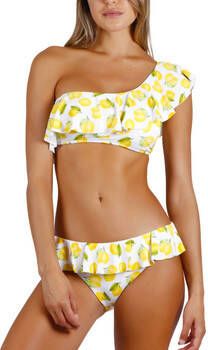 Admas Bikini Tweedelig asymmetrisch bikinisetje met ruches Lemons