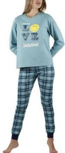 Admas Pyjama's nachthemden Pyjama broek en top Awesome Smiley