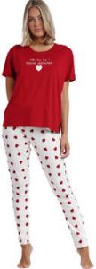 Admas Pyjama's nachthemden Pyjama broek t-shirt Dans Mon Coeur