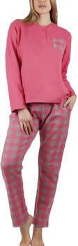 Admas Pyjama's nachthemden Pyjama indoor outfit broek top lange mouwen Vichy