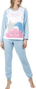 Admas Pyjama's nachthemden Pyjama microfleece broek en top Sweet Dreams