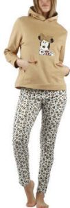 Admas Pyjama's nachthemden Pyjama outfit broek met capuchon top Minnie Leopardo Disney