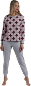 Admas Pyjama's nachthemden Pyjamabroek en top met lange mouwen Harlequin