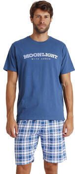 Admas Pyjama's nachthemden Pyjamashort t-shirt Sun And Moon