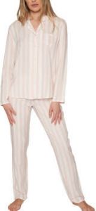 Admas Pyjama's nachthemden Homewear pyjama broek shirt Classic Stripes roze
