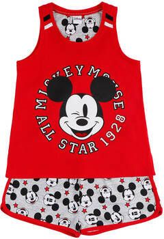Admas Pyjama's nachthemden Korte meisjespyjama tanktop Mickey All Stars Disney rood