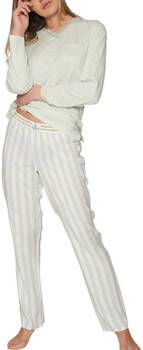 Admas Pyjama's nachthemden Pyjama lange top en broek Classic Stripes