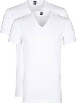 Alan Red T-shirt Dean V-Hals T-Shirt Wit (2Pack)