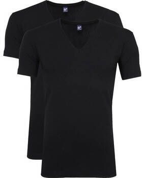 Alan Red T-shirt T-Shirt V-Neck Stretch Zwart 2-Pack