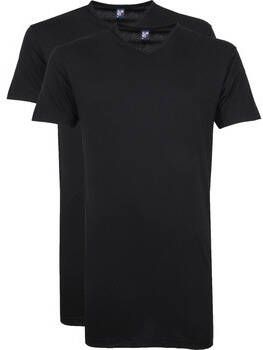 Alan Red T-shirt Vermont Extra Lang V-Hals T-Shirt Zwart 2Pack