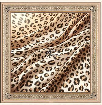 Alberto Cabale Sjaal Grote vierkante zijden sjaal Original Leopard Zoé
