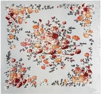 Alberto Cabale Sjaal Grote Zijden Vierkant White Flower Zoé