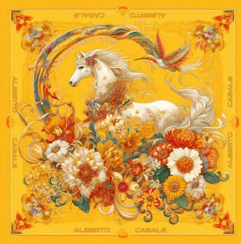 Alberto Cabale Sjaal Kleine zijden carré Dream Garden Cléo