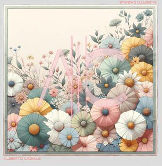 Alberto Cabale Sjaal Kleine zijden sjaal Minimalist Flowers Cléo