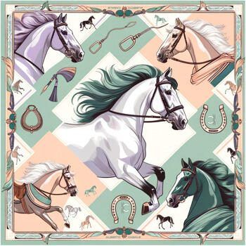 Alberto Cabale Sjaal Kleine zijden sjaal Spring Horse Cléo