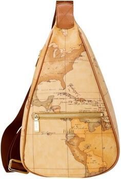 Alviero Martini 1a Classe Een-schouder Touw Tas met Verstelbare Logo Band Beige Dames - Foto 4