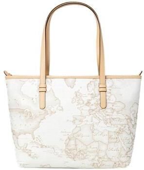 Alviero Martini 1a Classe Geo Bianco Shopping Tas met Drukknopsluiting White Dames