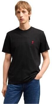 Ami Paris Hart Vriend Logo Biologisch Katoen T-Shirt Black - Foto 2