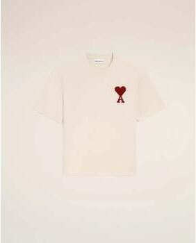 Ami Paris T-shirt Korte Mouw Ami de Coeur Geborduurd