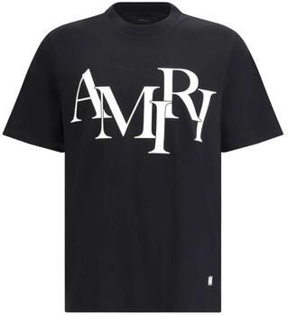Amiri T-shirt Korte Mouw STAGGERED LOGO TEE BLACK