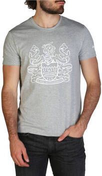 Aquascutum Heren T-shirt met korte mouwen en ronde hals Gray Heren