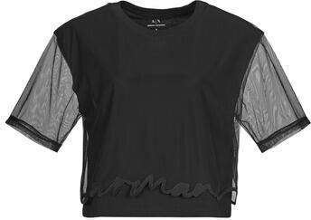 Armani Exchange T-shirt met geribde ronde hals