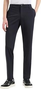Armani Exchange Blauwe effen broek met rits en knoopsluiting Blue Heren - Foto 11