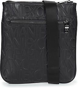 Armani Exchange Zwarte Plat Tas van Gerecycled Materiaal met Verstelbare Band en Aangepaste Ritssluiting Black Heren - Foto 3