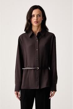 Armani Exchange Overhemdblouse met geïntegreerde riem - Foto 4