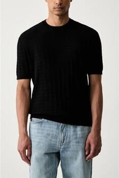 Armani Exchange Gebreid shirt van viscosemix met structuurpatroon - Foto 3