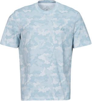 Armani Exchange Camouflage Katoenen Relaxed Fit T-shirt Blue Heren