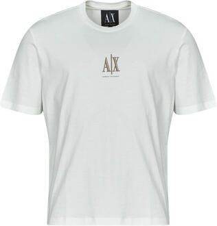 Armani Exchange T-shirt met ronde hals en korte mouwen Beige Heren