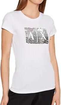 Armani Exchange Bedrukt T-shirt met ronde hals voor dames White - Foto 4