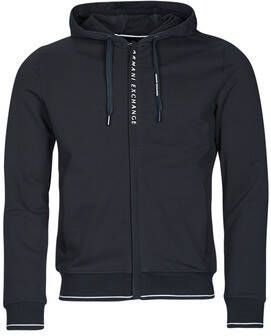 Armani Exchange Blauwe Zip Hoodie Milano New York Print Blue Heren