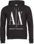 Armani Exchange Zwarte Sweatshirt met Capuchon en Geborduurd Logo Black Heren - Thumbnail 2