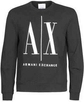 Armani Exchange Zwarte Print Sweatshirt voor Heren Black Heren