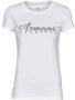 Armani Exchange Witte Bedrukte Katoenen T-shirt White Dames - Thumbnail 1