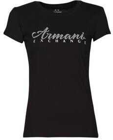 Armani Exchange Stijlvolle dames T-shirt uit de lente zomer collectie Black Dames