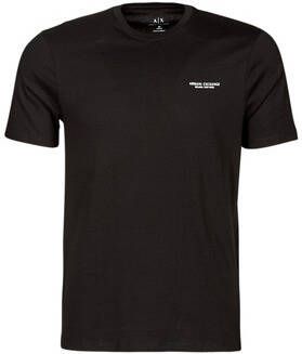 Armani Exchange Logo Ronde Hals Regular Fit Katoenen T-shirt Black Heren