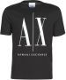 Armani Exchange Zwart T-shirt met ronde hals en korte mouwen Black Heren - Thumbnail 1