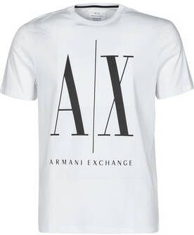 Armani Exchange Witte Bedrukte T-shirt White Heren