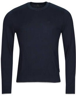 Armani Exchange Blauwe Sweaters U Giro Cot-Cachemire Blauw Heren